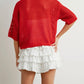 PREORDER Flag Crochet Sweater Top