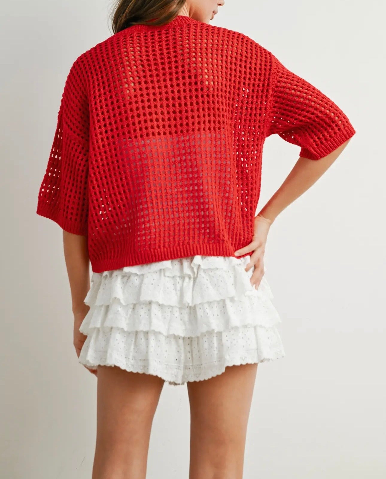 PREORDER Flag Crochet Sweater Top
