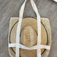 sun hat beach tote bag — natural