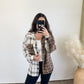 hello fall plaid button down