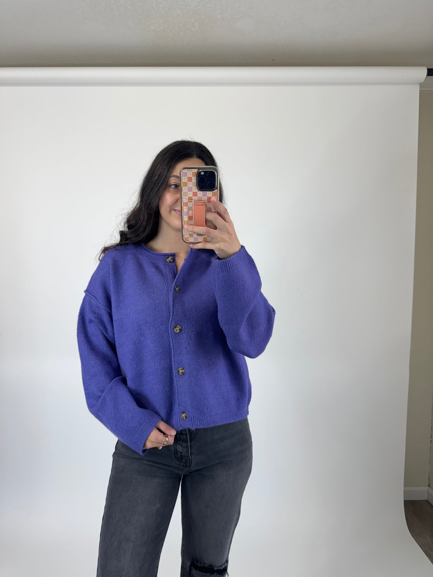 Pop of Color Cardigan Sweater