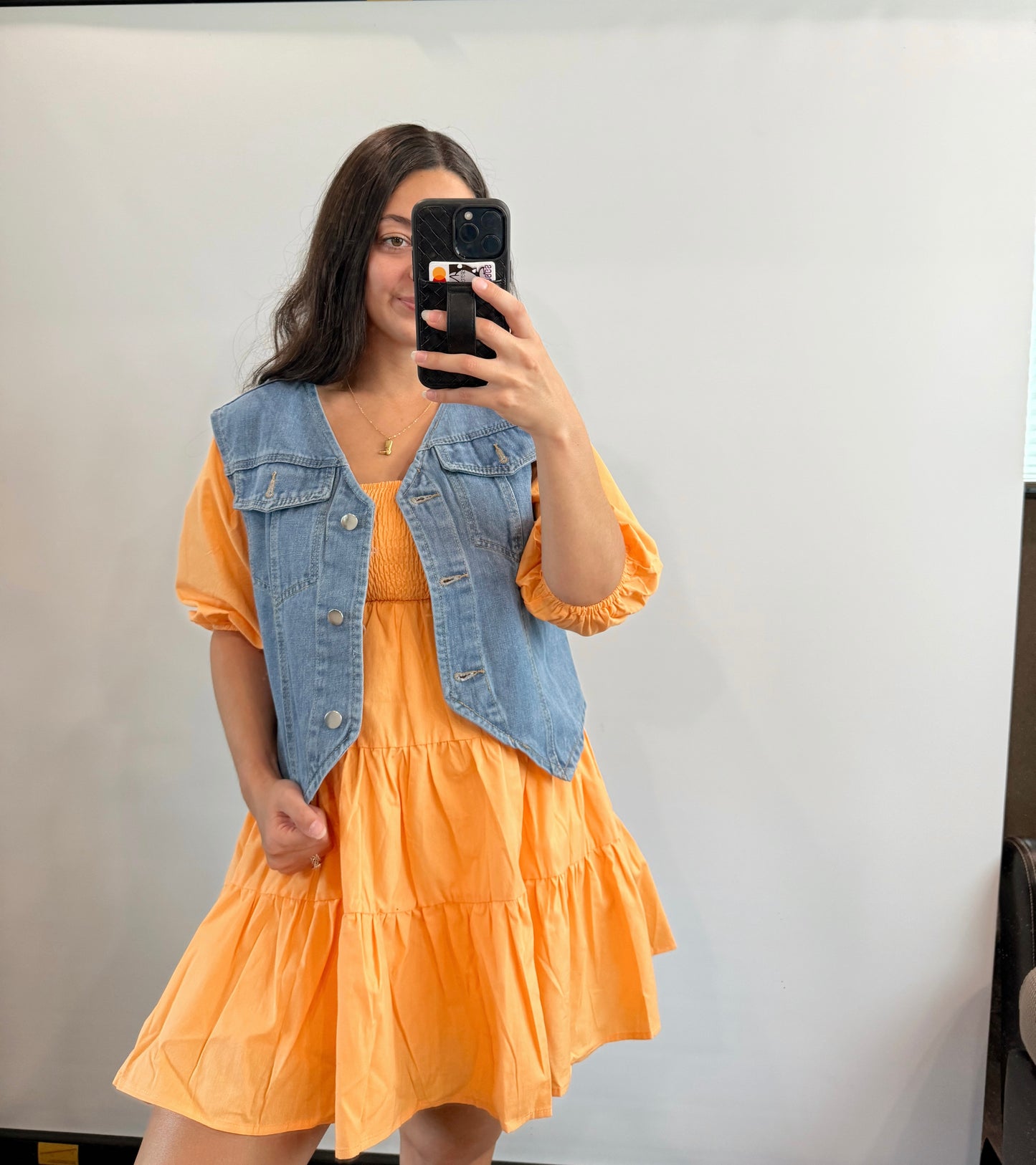 orange poplin dress