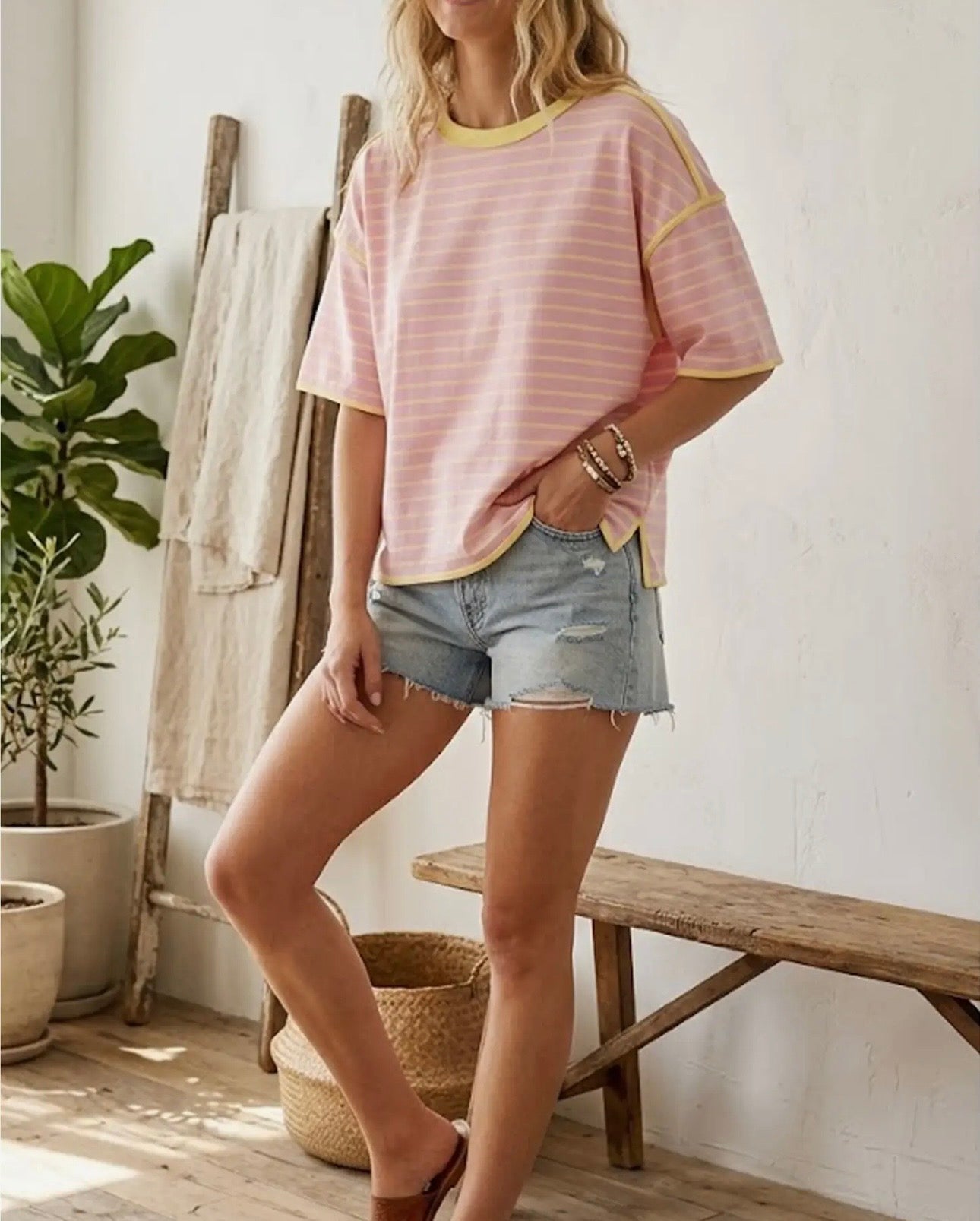 PREORDER Striped Relax Knit Tee