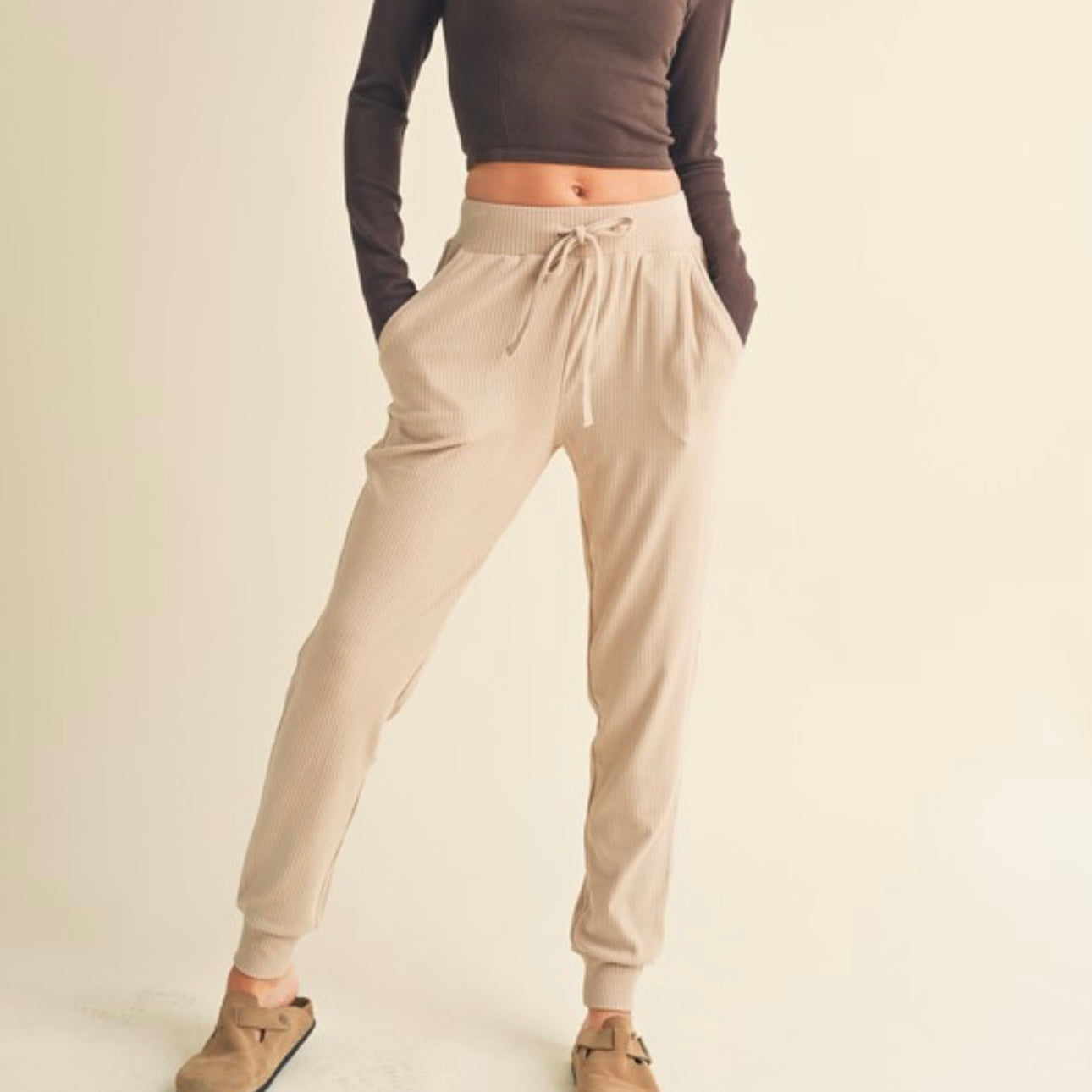 relaxed ribbed sweats