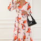 printed balloon sleeve midi dress