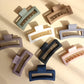 Jumbo Size Matte Rectangular Hair Claw Clip : Latte
