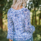 blue floral blouse