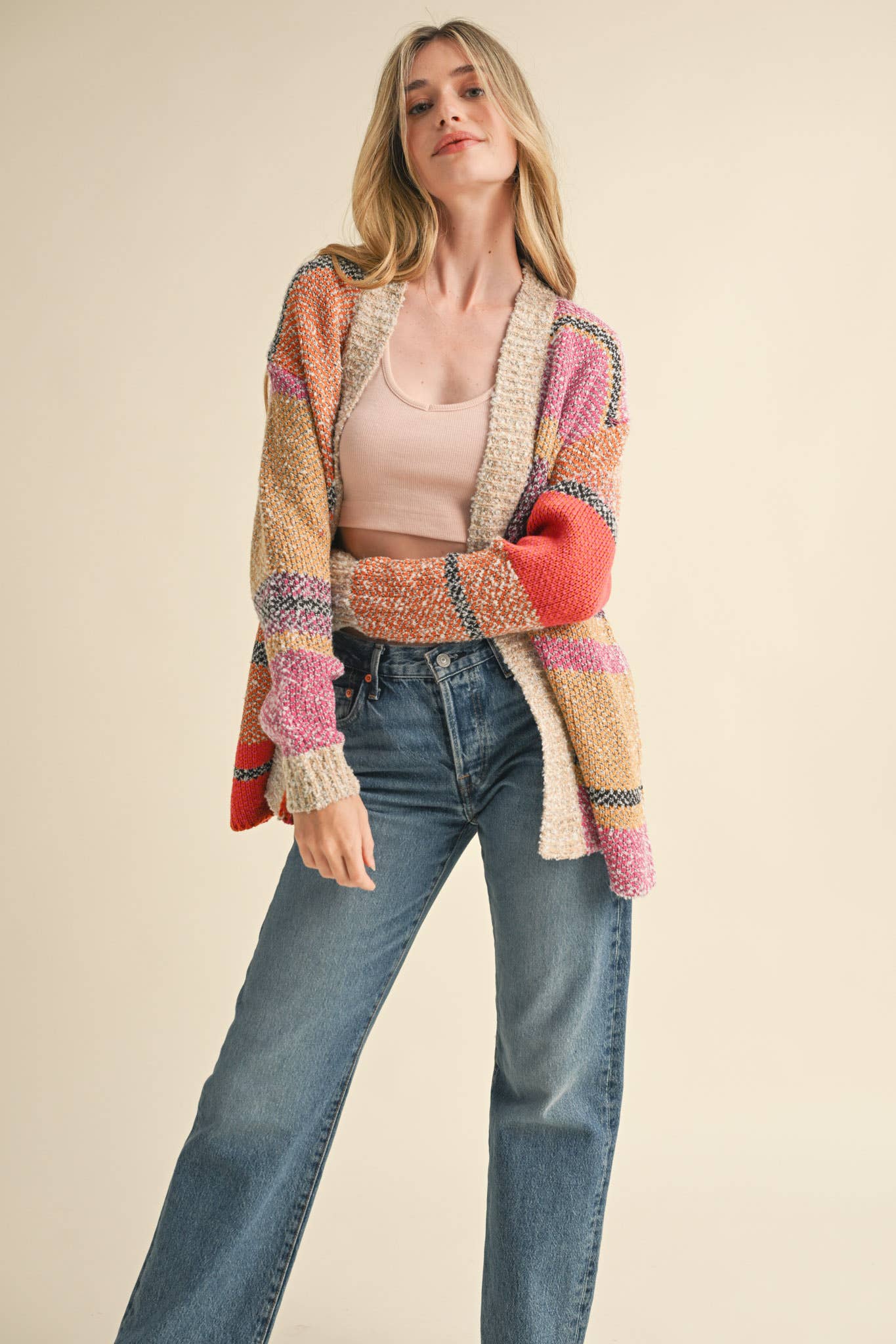 Oversized Colorblock Cardi