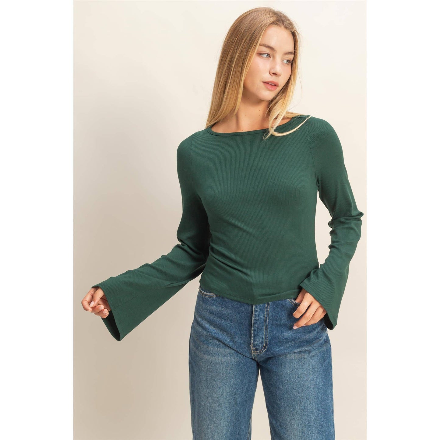 Ribbed Knit Bell Top