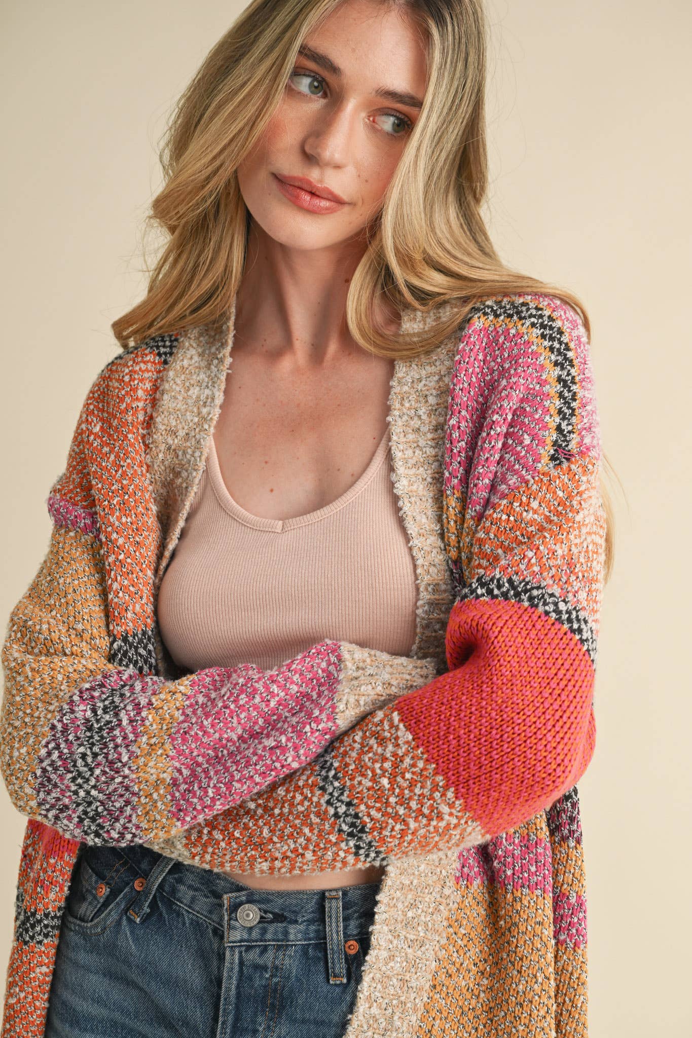 Oversized Colorblock Cardi