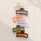 Jumbo Size Jelly Rectangular Acrylic Hair Claw Clip: Ivory