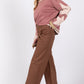 mocha wide leg crop pant