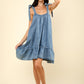 any season tie denim dress