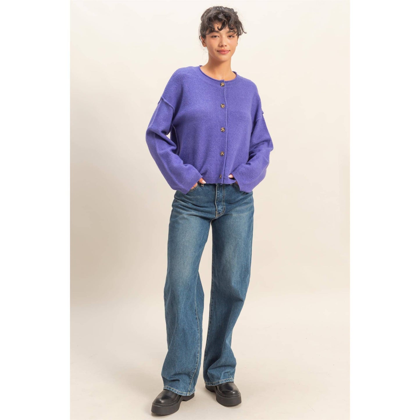 Pop of Color Cardigan Sweater