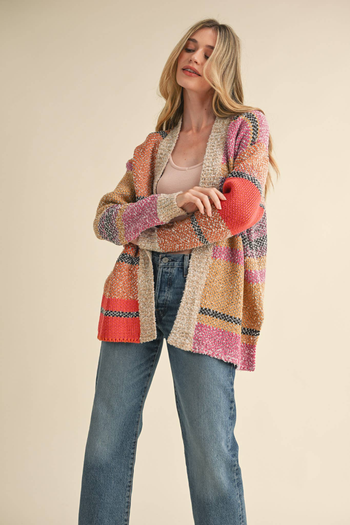 Oversized Colorblock Cardi