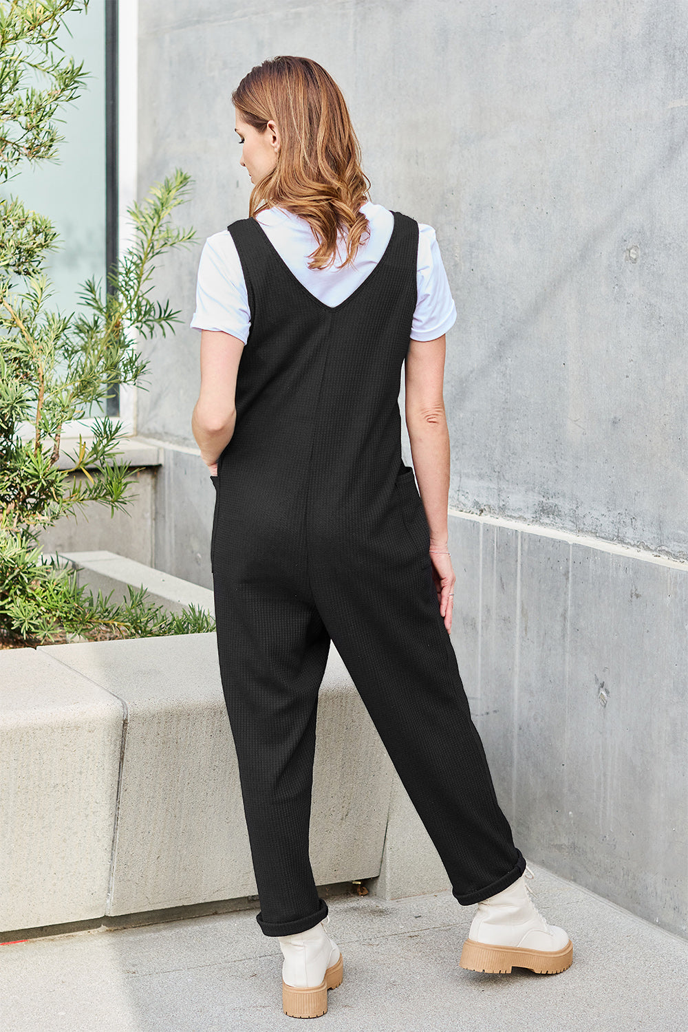 casual waffle jumpsuit