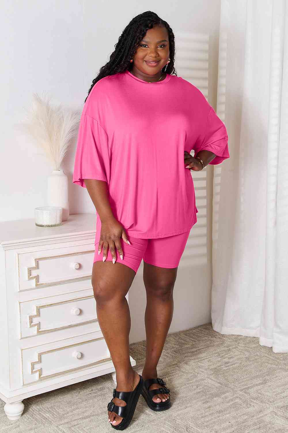 oversized hot pink set