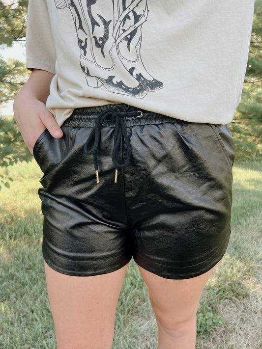 Edgy Leather Shorts